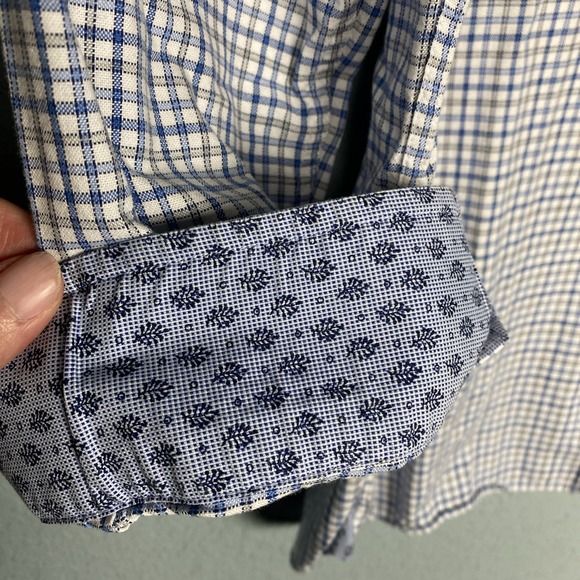 Ted Baker 16.5 32 33 Window Check Shirt Endurance Long Sleeve Flip Cuff Collar - Picture 4 of 9